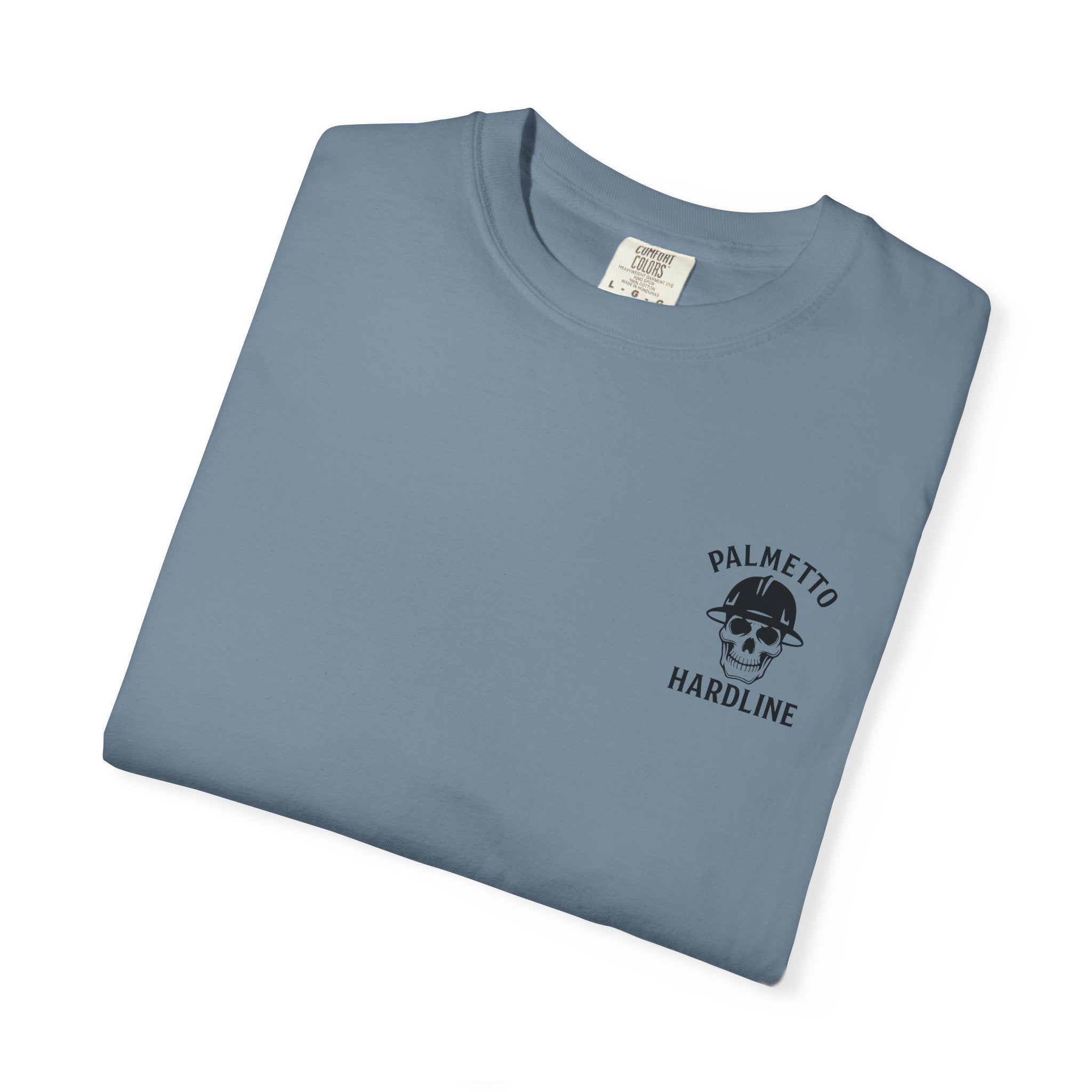 T-Shirt — Palmetto Hardline “Head Down Full Send” Skull Riding Bull Graphic