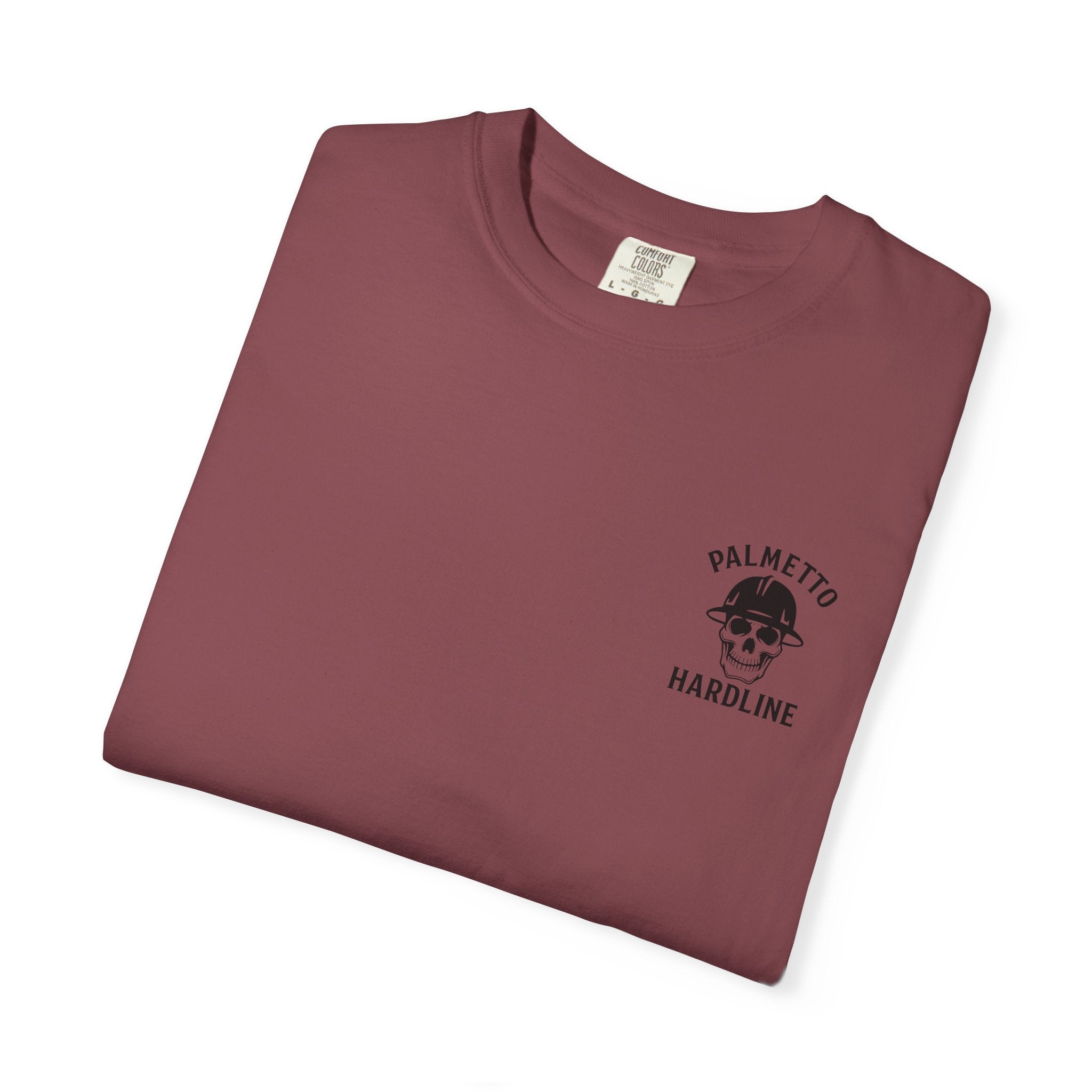 T-Shirt — Palmetto Hardline “Head Down Full Send” Skull Riding Bull Graphic