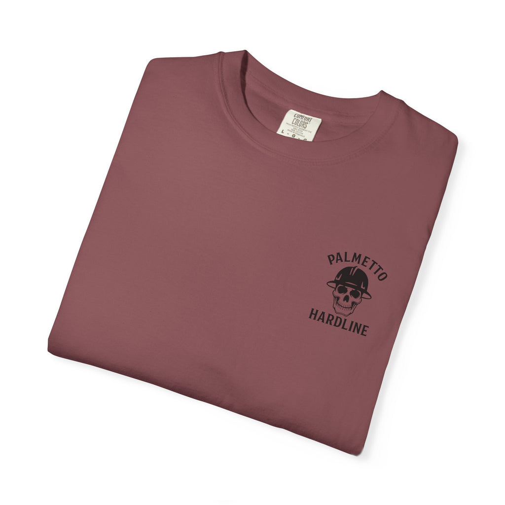T-Shirt — Palmetto Hardline “Head Down Full Send” Skull Riding Bull Graphic