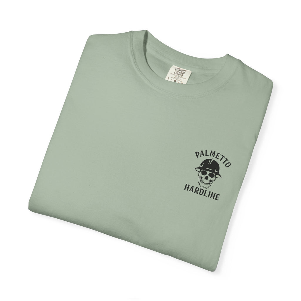 T-Shirt — Palmetto Hardline “Head Down Full Send” Skull Riding Bull Graphic