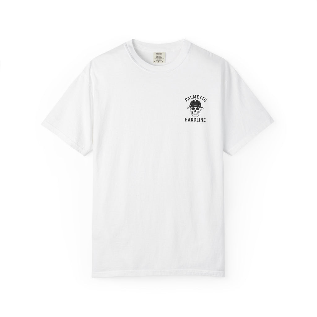T-Shirt — Palmetto Hardline “Head Down Full Send” Skull Riding Bull Graphic