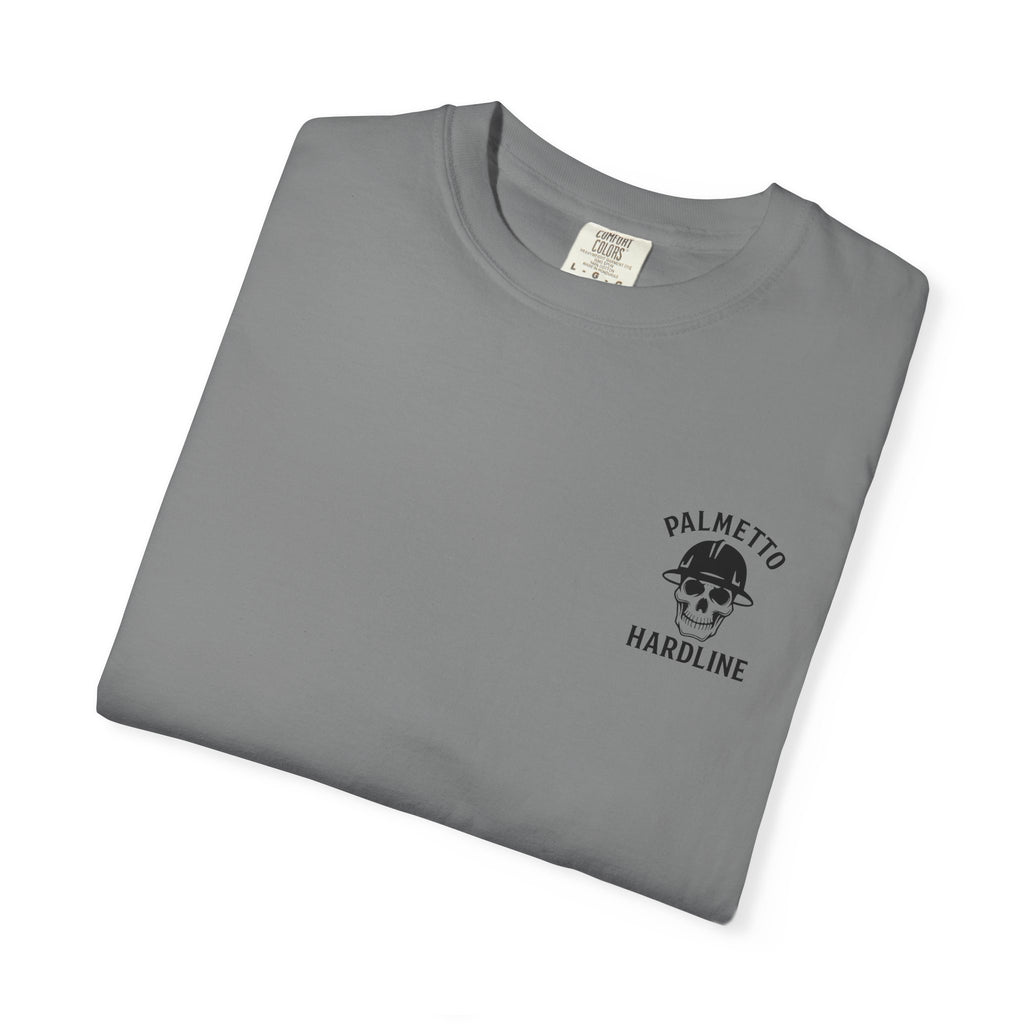 T-Shirt — Palmetto Hardline “Head Down Full Send” Skull Riding Bull Graphic