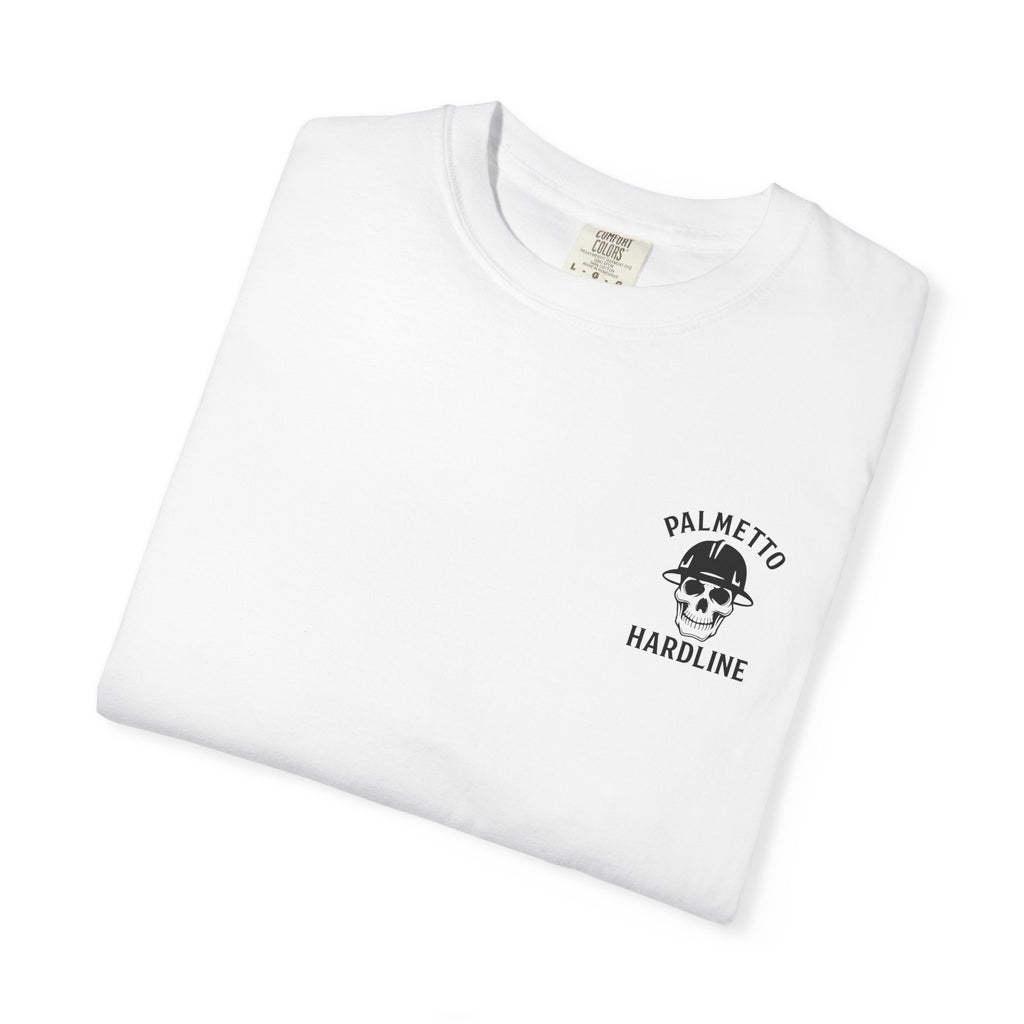 T-Shirt — Palmetto Hardline “Head Down Full Send” Skull Riding Bull Graphic