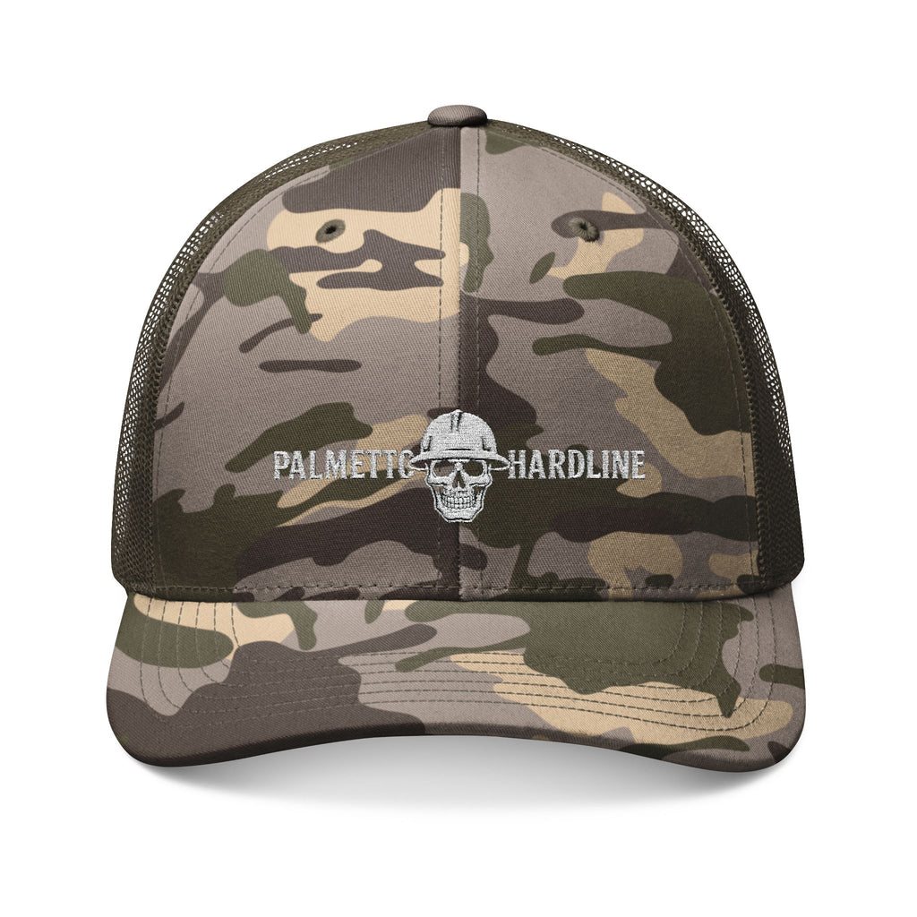 Camo Trucker Hat — 'Palmetto Hardline' Embroidered Skull Cap